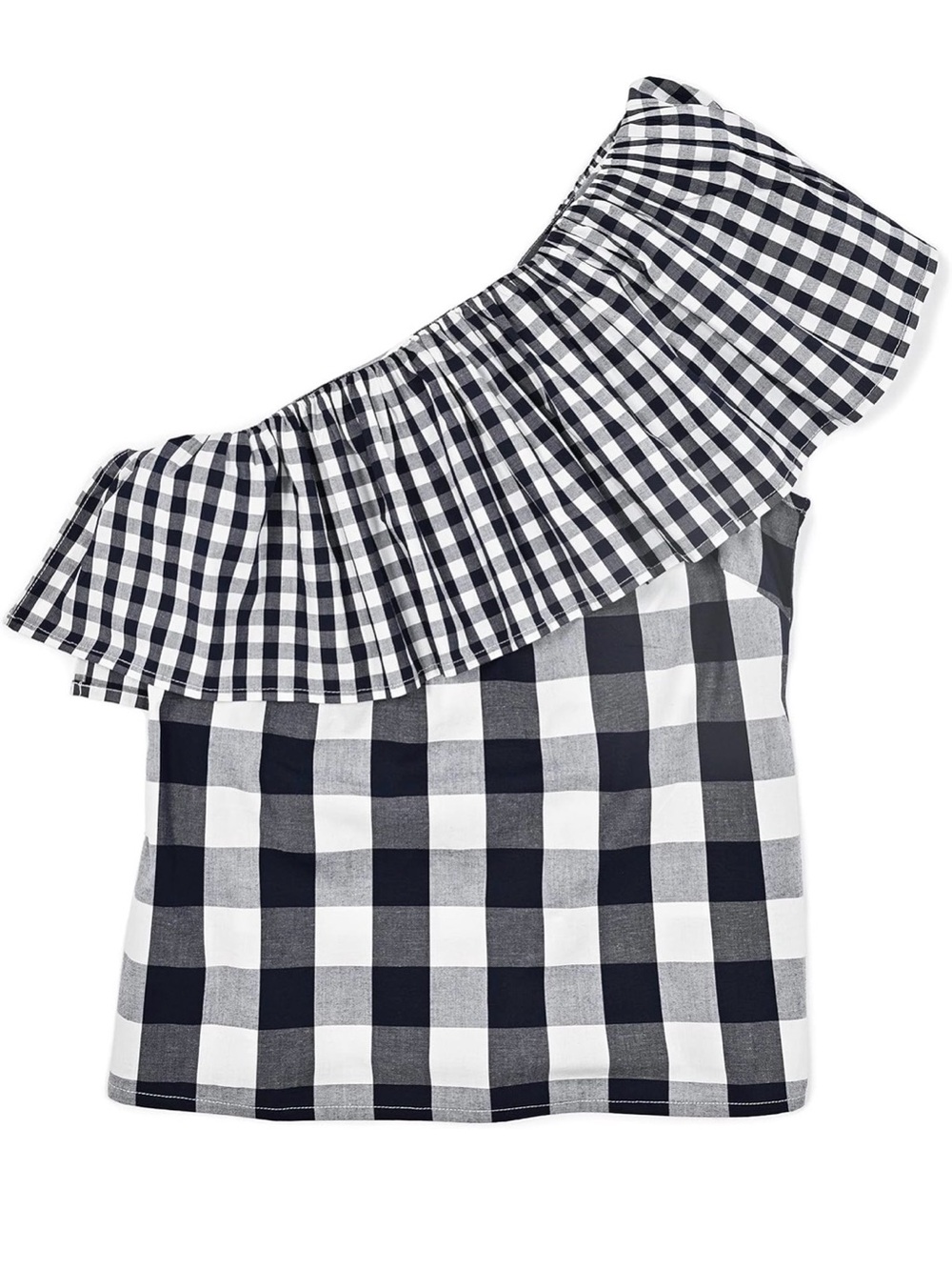J.Crew Factory Women's One-Shoulder Ruffle Poplin Tank - Picture 3 of 13